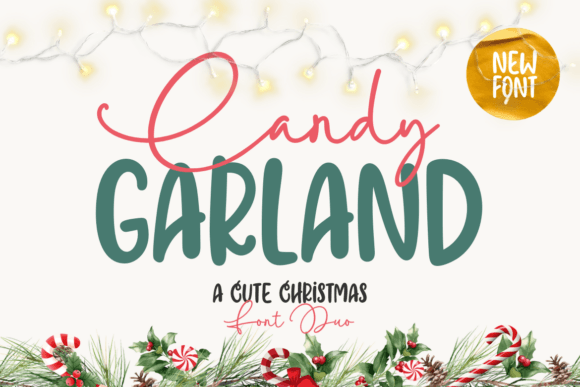 Candy Garland Duo: A Festive Script for Editorial Design